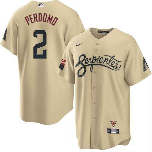 Men's Arizona Diamondbacks #2 Geraldo Perdomo 2021 Gold City Connect Cool Base Stitched Jersey Men's Arizona Diamondbacks #2 Geraldo Perdomo 2021 Gold City Connect Cool Base Stitched Jersey